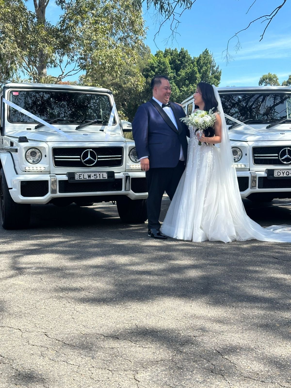 Rolls-Royce wedding car outside a Strathfield church